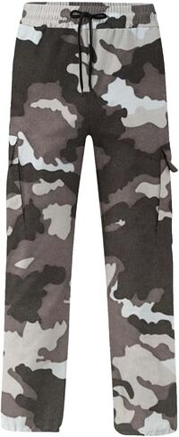 بنطال كارجو خفيف الوزن برباط للرجال من القطن المطاطي، بنطال رياضي للخروج، بنطال رياضي كاجوال للتمرين in Kuwait