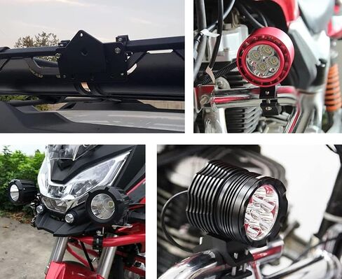 iJDMTOY Pair Adjustable 0.7 to 2.25 Inch Fit Tube Clamps with L-Shape Auxiliary Off-Road Light Mounting Brackets Compatible with Jeep/Truck/SUV Roll Bars or Cages, Motorcycle, ATV UTV Dirt Bike, etc in Saudi Arabia