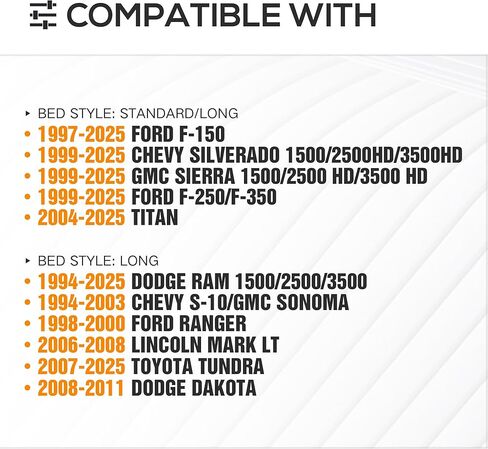 Adjustable Long Pickup Bed Racks Compatible with F150 F-250 F-350/ Silverado Sierra 1500/ 2500HD/ 3500HD/ Titan/Ram 1500/2500/3500/ Chevy S-10/ Sonoma/Lincoln Mark LT/Tundra/Dakota/Ranger in Saudi Arabia