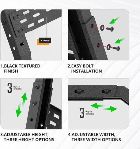 Adjustable Long Pickup Bed Racks Compatible with F150 F-250 F-350/ Silverado Sierra 1500/ 2500HD/ 3500HD/ Titan/Ram 1500/2500/3500/ Chevy S-10/ Sonoma/Lincoln Mark LT/Tundra/Dakota/Ranger in Saudi Arabia