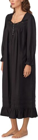 Eileen West Womens Sleepwear & Loungewear - Woven Lawn Collection - 100% Cotton Breathable Long Sleeve 50" Ballet Nightgown in Saudi Arabia