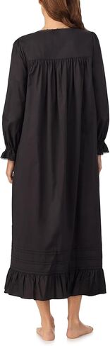 Eileen West Womens Sleepwear & Loungewear - Woven Lawn Collection - 100% Cotton Breathable Long Sleeve 50" Ballet Nightgown in Saudi Arabia