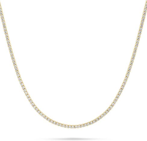 BERRICLE Sterling Silver Cubic Zirconia CZ Fashion Choker Necklace for Women 14 inch (Rose Gold Flashed, Yellow Gold Flashed, Rhodium Plated) in Saudi Arabia