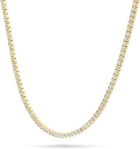 BERRICLE Sterling Silver Cubic Zirconia CZ Fashion Choker Necklace for Women 14 inch (Rose Gold Flashed, Yellow Gold Flashed, Rhodium Plated) in Saudi Arabia