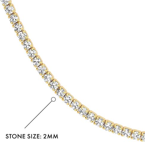 BERRICLE Sterling Silver Cubic Zirconia CZ Fashion Choker Necklace for Women 14 inch (Rose Gold Flashed, Yellow Gold Flashed, Rhodium Plated) in Saudi Arabia