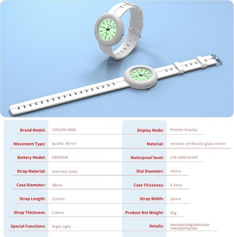 TVG Men's Watch, Sports Outdoor Waterproof Military Watch, Waterproof Rubber Silicone Strap Calendar LED Analog Watch, Multi-Function Tactical Alarm Stopwatch in Saudi Arabia