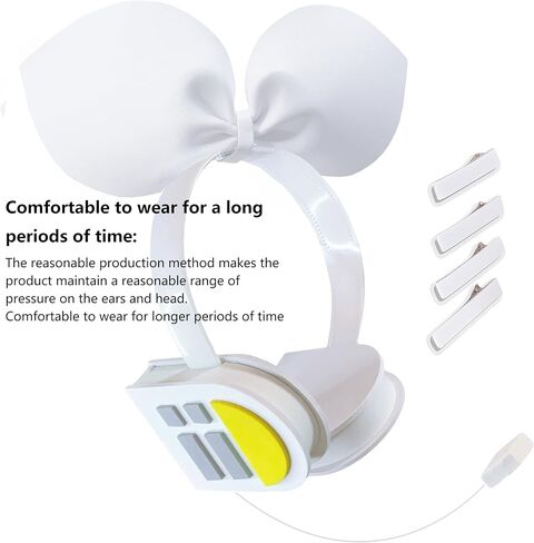 Music cosplay props headphones Hairpin headwear, 3 characters, Hairclip headphone, blue hair Future Costume Headwear Earphone (R Grey Wideclip) in Saudi Arabia