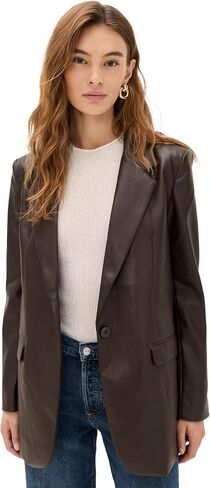 Susana Monaco Women's Faux Leather Boyfriend Blazer in Saudi Arabia