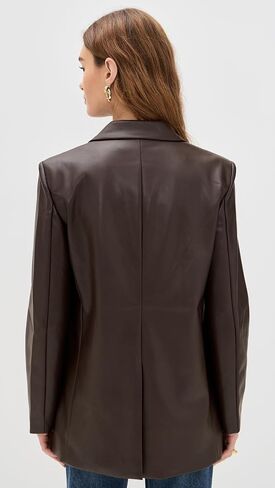 Susana Monaco Women's Faux Leather Boyfriend Blazer in Saudi Arabia