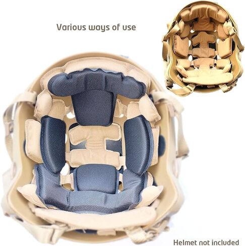 Tactical ACH Helmet Pads Kits Double Layer Buffer Memory Foam Replacement Padding Mat for MT ACH IBH AF Helmets in Saudi Arabia