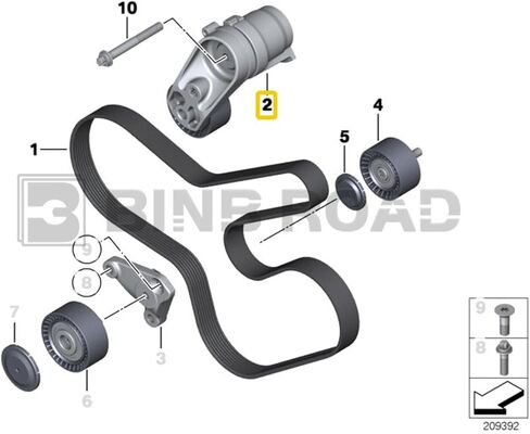 Drive Belt Tensioner Idler Pulley Kit 11288604266 + 11288604267 + 11287628659 + 11287615130 Compatible with BMW 335i 535i X3 X4 X5 X6 in Saudi Arabia