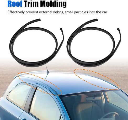 1Pair Roof Molding Drip Weatherstrip Car Side Trim Seal Strip Compatible with Toyota Tundra 4 Full Doors Crew Cab 2007-2020 Replace 75552-0C060 75551-0C060 755520C060 755510C060(Not Fit Double Cab) in Saudi Arabia