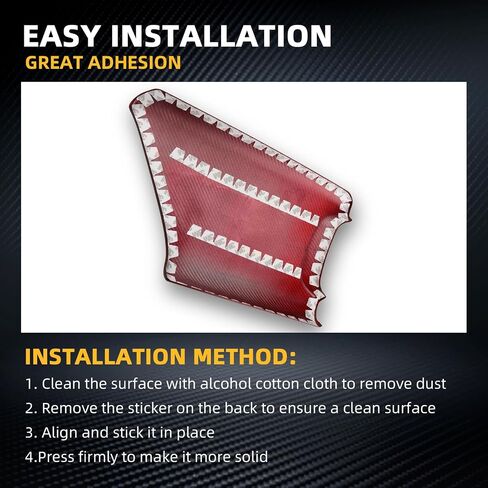 Real Carbon Fiber Gear Shift Side Protective Strip Covers - Gear Shift Side Protective Strip Covers, Durable Automotive Accessories for Corvette C8 2020-2025 Accessories (Red) in Saudi Arabia