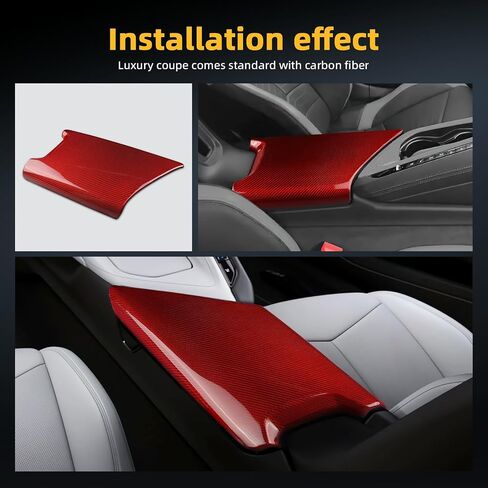 Real Carbon Fiber Gear Shift Side Protective Strip Covers - Gear Shift Side Protective Strip Covers, Durable Automotive Accessories for Corvette C8 2020-2025 Accessories (Red) in Saudi Arabia