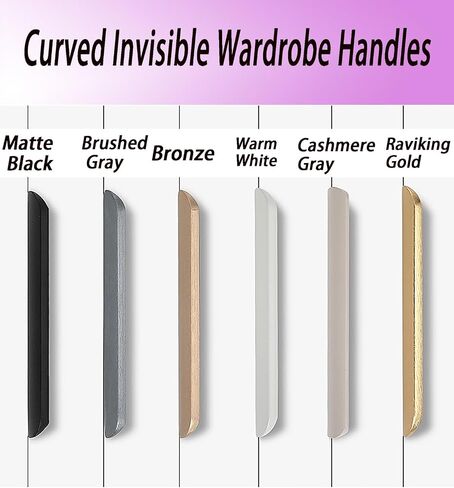 ‌Hidden Drawer Pulls, No-Drill Edge Trim Handles, ‌Edge-Trimmed Knobs, for Wardrobes, Bedside Tables/Other Types of Cabinet Doors(Gold,47.3x1.5x0.6in) in Saudi Arabia