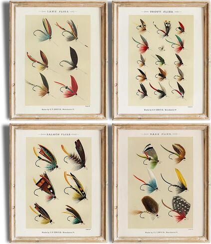 Vintage Fish Wall Art Prints (Set of 6) - Unframed - 8x10s | Fishing Décor | Vintage Décor | Kitchen Wall Art | Kitchen Wall Décor in Kuwait