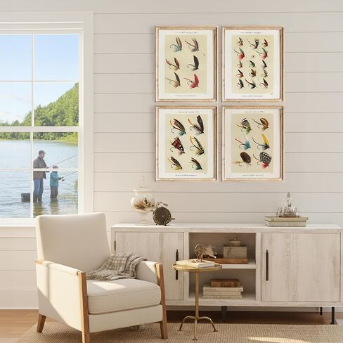 Vintage Fish Wall Art Prints (Set of 6) - Unframed - 8x10s | Fishing Décor | Vintage Décor | Kitchen Wall Art | Kitchen Wall Décor in Kuwait