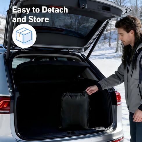Winter Windshield Covers for Cars,Trucks, SUV,Heavy Duty 600D Oxford Fabric Frost Hails Windshield Protector Window Blanket,Car Windshield Cover for Ice and Snow Accessoires, Black,75/60Wx44D Inch in Kuwait