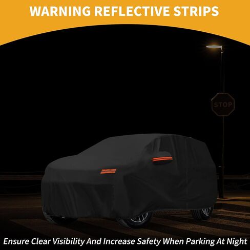 Car Cover Waterproof All Weather Sun Rain Protection Full Exterior Cover for Hyundai Santa Fe Black with Left Side Zippers in Saudi Arabia