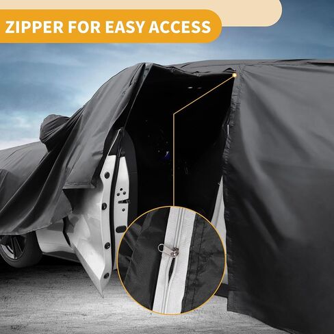Car Cover Waterproof All Weather Sun Rain Protection Full Exterior Cover for Hyundai Santa Fe Black with Left Side Zippers in Saudi Arabia