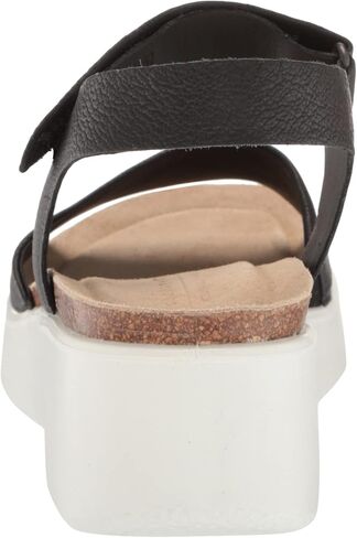 ECCO Women's Flowt Wedge Cork Sandal, Black/Black, 8-8.5 in Saudi Arabia