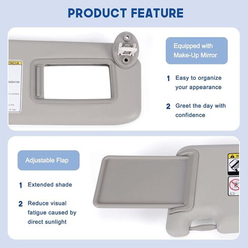 74320-42595 Sun Visor Protection Shade with Makeup Mirror Compatible with Toyota RAV4 2013-2018 (Front Left Driver Side) in Saudi Arabia
