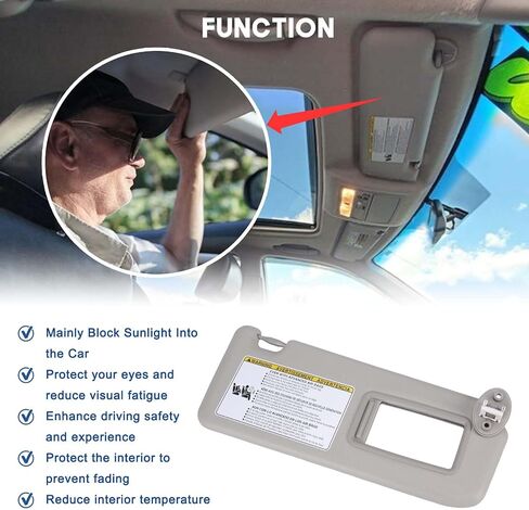 74320-42595 Sun Visor Protection Shade with Makeup Mirror Compatible with Toyota RAV4 2013-2018 (Front Left Driver Side) in Saudi Arabia