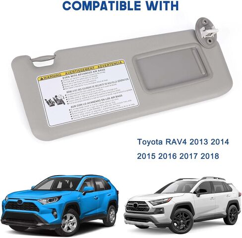 74320-42595 Sun Visor Protection Shade with Makeup Mirror Compatible with Toyota RAV4 2013-2018 (Front Left Driver Side) in Saudi Arabia