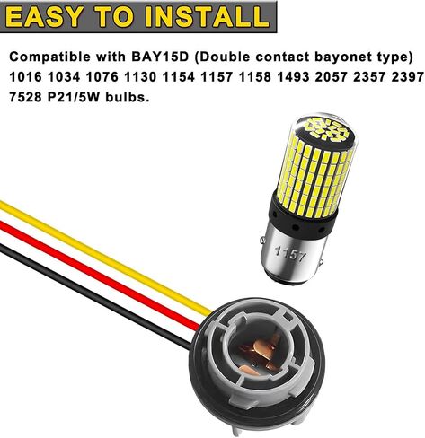5 قطعة 1157 LED لمبة مقبس التوصيل مقاوم للماء بدوره إشارة الفرامل ضوء الذيل ضوء تسخير قاعدة موصلات اكسسوارات السيارات مع موصل الضغط البارد ل 1130 2057 2357 7528 BAY15D لمبات in Saudi Arabia
