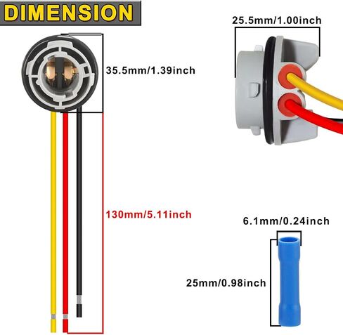 5 قطعة 1157 LED لمبة مقبس التوصيل مقاوم للماء بدوره إشارة الفرامل ضوء الذيل ضوء تسخير قاعدة موصلات اكسسوارات السيارات مع موصل الضغط البارد ل 1130 2057 2357 7528 BAY15D لمبات in Saudi Arabia