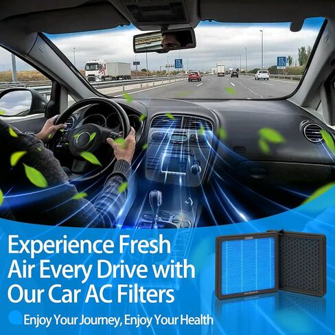 فلتر هواء المقصورة CF12552 يناسب نيسان ألتيما 2019-2024، إنفينيتي QX60 2022-2023، QX50 2019-2024، QX55 2022-2025، روغ 2022-2025، خرز كربون منظم ومنشط على شكل قرص العسل، متين وقوي in Kuwait
