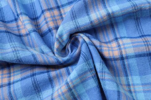 Cromoncent Mens Casual Flannel Shirts Long Sleeve Western Plaid Shirt with Double Chest Pockets,Blue Plaid,Large in Saudi Arabia