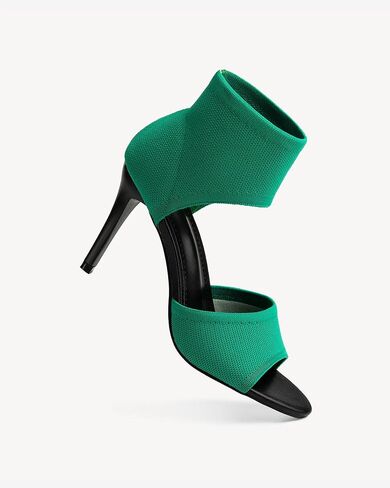 صنادل نسائية بمقدمة مفتوحة - تصميم أنيق بكعب ستيليتو مع جزء علوي شبكي مسامي، صنادل كاجوال مرنة مريحة للارتداء اليومي in Kuwait