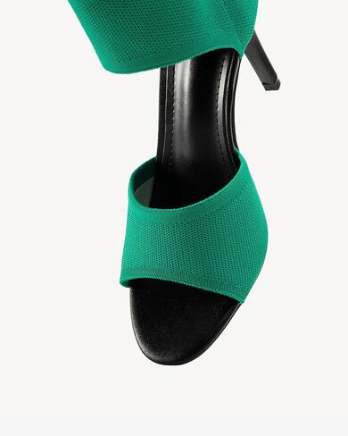 صنادل نسائية بمقدمة مفتوحة - تصميم أنيق بكعب ستيليتو مع جزء علوي شبكي مسامي، صنادل كاجوال مرنة مريحة للارتداء اليومي in Kuwait