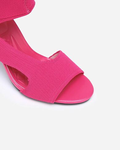 Women's Retro Peep Toe Sandals - Elegant Stiletto Heel Design with Breathable Mesh Knit Upper, Comfortable Elastic Casual Sandals for Daily Wear in Saudi Arabia