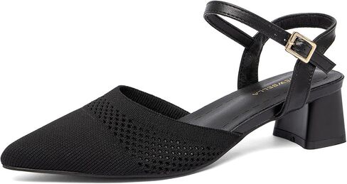 صنادل نسائية بكعب مكتنز ومقدمة مدببة - أحذية صيفية بكعب مكتنز، صنادل قابلة للتنفس للعمل والارتداء اليومي in Kuwait