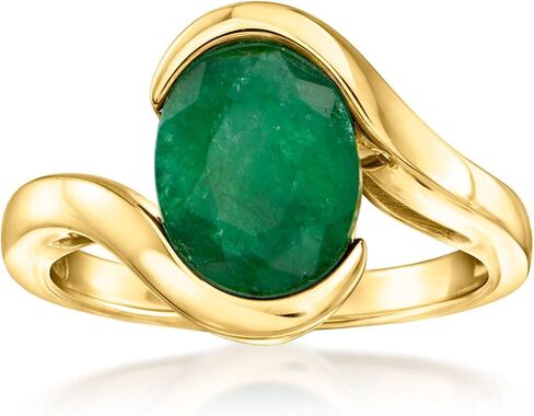 Ross-Simons 2.70 Carat Emerald Swirl Ring in 18kt Gold Over Sterling in Saudi Arabia