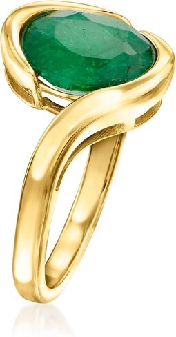 Ross-Simons 2.70 Carat Emerald Swirl Ring in 18kt Gold Over Sterling in Saudi Arabia
