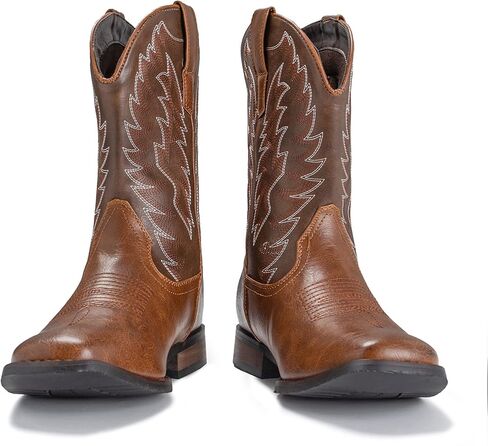 Cowboy Boots For Men Western Square Toe Classic Embroidered Durable Slip on Boots in Saudi Arabia
