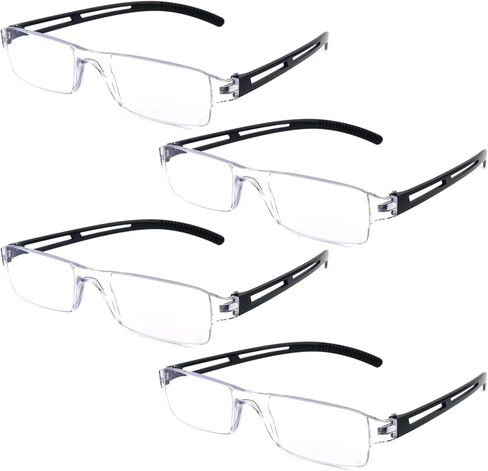Pack 4 Rimless Reading Glasses,Blue Light Clear Frames Reader Lightweight for Men and Women in Kuwait