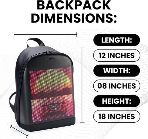 Led Motorcycle Backpack for Men - Led Display Backpack for Travel and Daily Use - Gift for Men & Women in Saudi Arabia