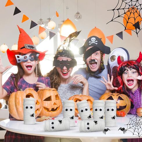 Soulchen 12 Pcs Halloween Plastic Candy Tubes Set with Mini Witch Hat Mini Brooms Halloween Candy Jars Potion Bottles with Lids for DIY Crafts Gift(Small) in Saudi Arabia