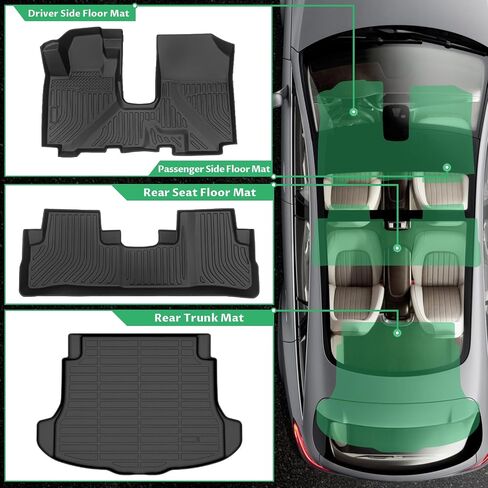 Floor Mats & Cargo Liner for Honda CRV 2007 2008 2009 2010 2011, Custom Fit TPE Waterproof Anti-Slip 1st & 2nd Row & Trunk Liner Mats Accessories for Honda CR-V 2011 in Saudi Arabia