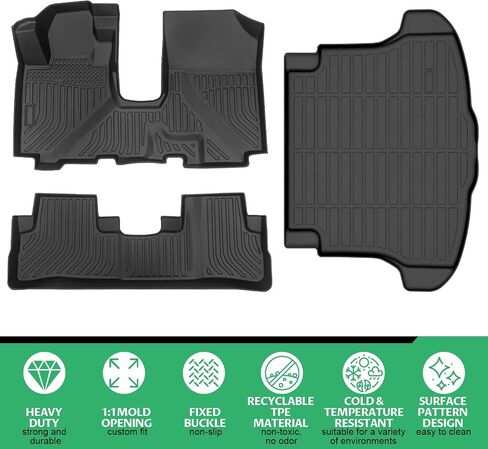 Floor Mats & Cargo Liner for Honda CRV 2007 2008 2009 2010 2011, Custom Fit TPE Waterproof Anti-Slip 1st & 2nd Row & Trunk Liner Mats Accessories for Honda CR-V 2011 in Saudi Arabia