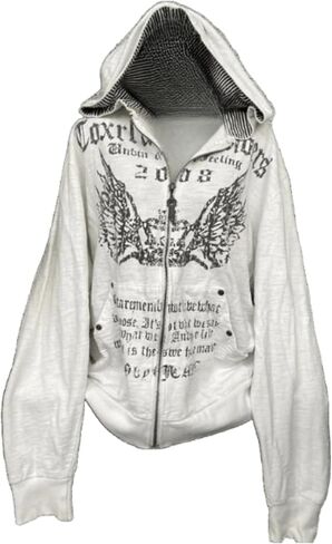 Streetwear Jacket Y2k Grunge Zip Up Hoodie Women Men Oversized Emo Goth 2000s Graphic Hoodie Baggy Sweatshirts in Saudi Arabia