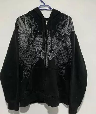 Streetwear Jacket Y2k Grunge Zip Up Hoodie Women Men Oversized Emo Goth 2000s Graphic Hoodie Baggy Sweatshirts in Saudi Arabia