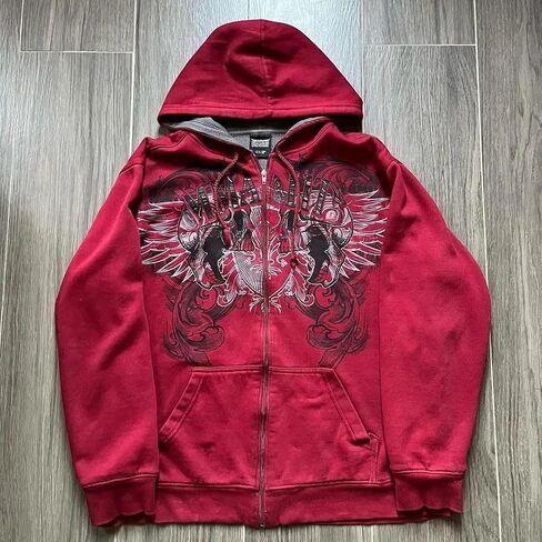 Streetwear Jacket Y2k Grunge Zip Up Hoodie Women Men Oversized Emo Goth 2000s Graphic Hoodie Baggy Sweatshirts in Saudi Arabia