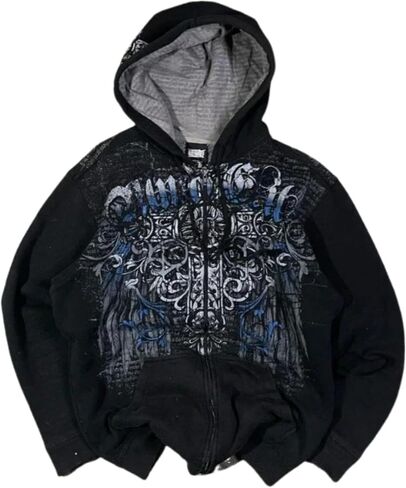 Streetwear Jacket Y2k Grunge Zip Up Hoodie Women Men Oversized Emo Goth 2000s Graphic Hoodie Baggy Sweatshirts in Saudi Arabia