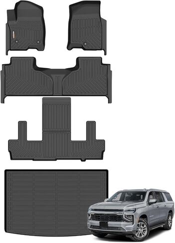 Binmotor-All Weather Car Floor Mats and Cargo Liner Set for 2018-2025 Volvo XC60,2 Rows with Cargo Mat Set for Volvo XC60,TPE Rubber Liners for Volvo XC60 Accessories Mats Trunk Mat-Black in Saudi Arabia