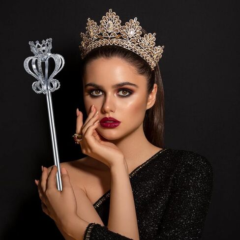 Royal Scepter for Adults Costume Accessory King Queen Scepter Fantasy Cosplay Prop Halloween Pageant Costume in Saudi Arabia